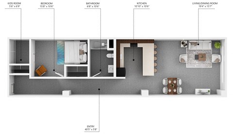 a floor plan of a house with a bedroom and a bathroom